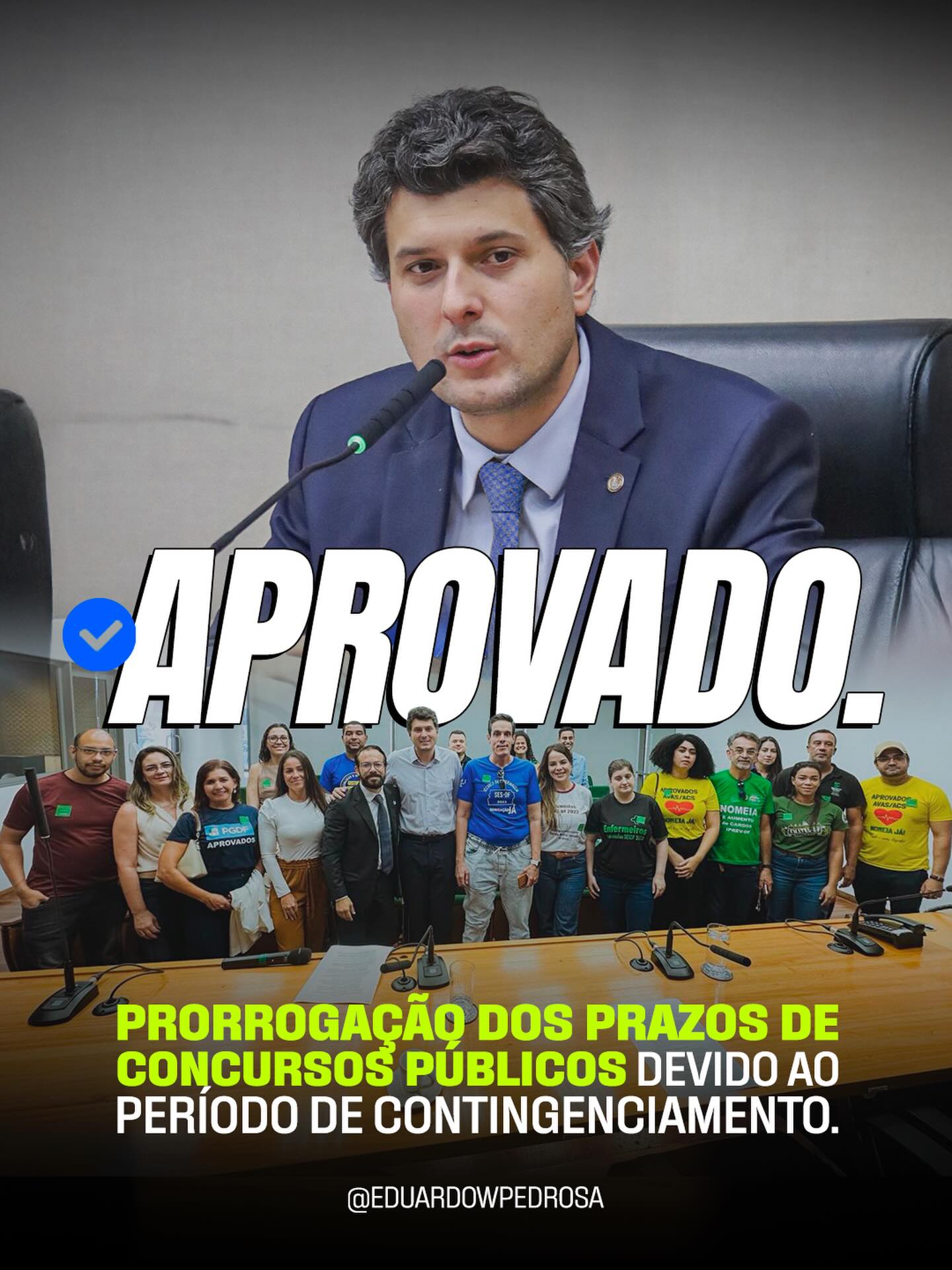 O Projeto de Lei 2.124/2026, de autoria do deputado Distrital Eduardo Pedrosa,( União Brasil) visa tornar suspensas as validades dos concursos públicos