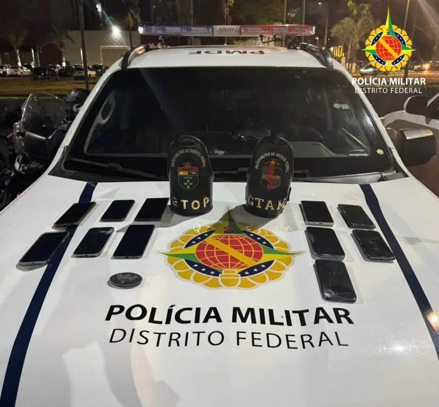 PMDF prende pai, mãe e filho com 12 celulares furtados durante Carnaval no Plano Piloto